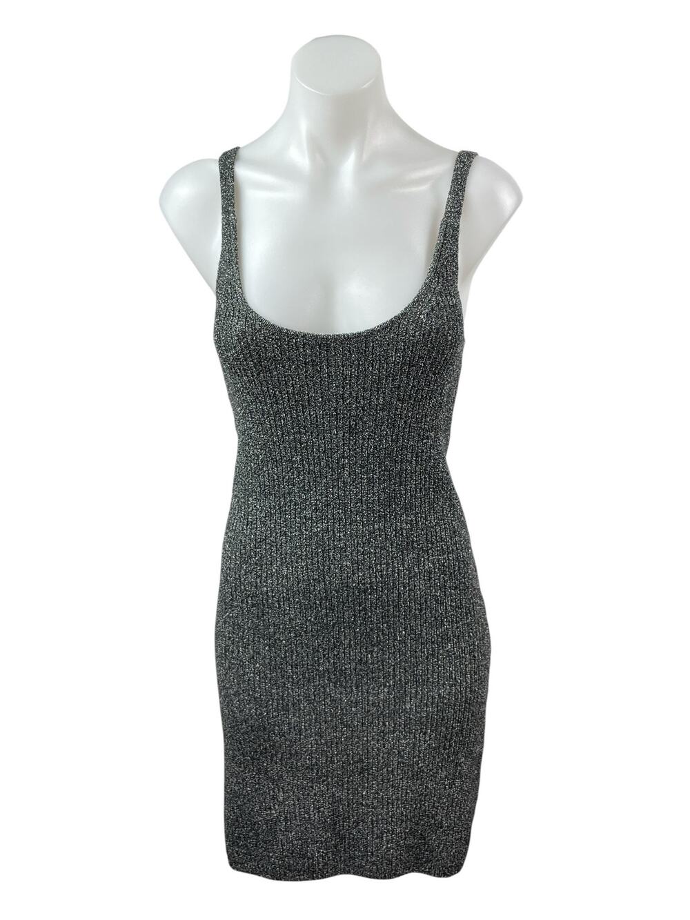 Apparis Women's Dark Gray Knit Cami Scoop Neck Tank Mini Bodycon Dress Size M